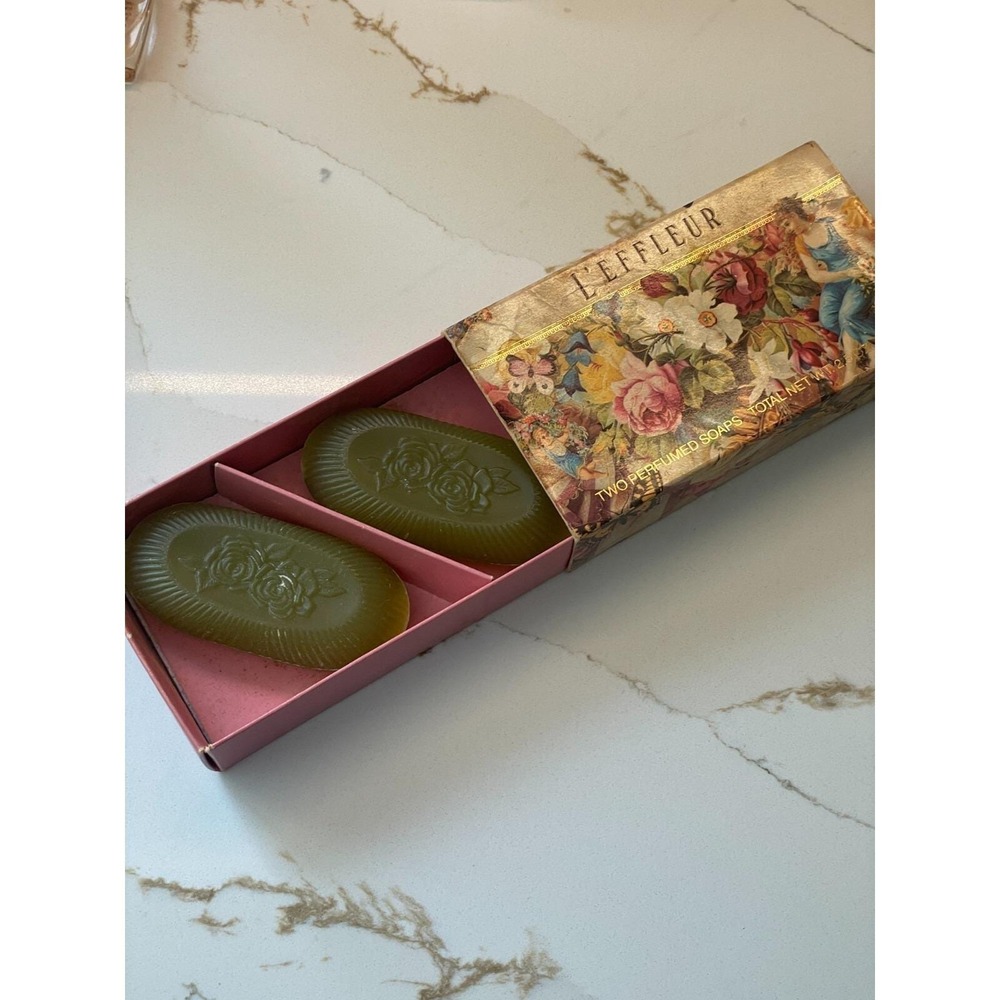 Vintage L'Effleur‎ Coty Perfume Soap Set of 2 New Box Fragrance 2.5 oz Bath READ